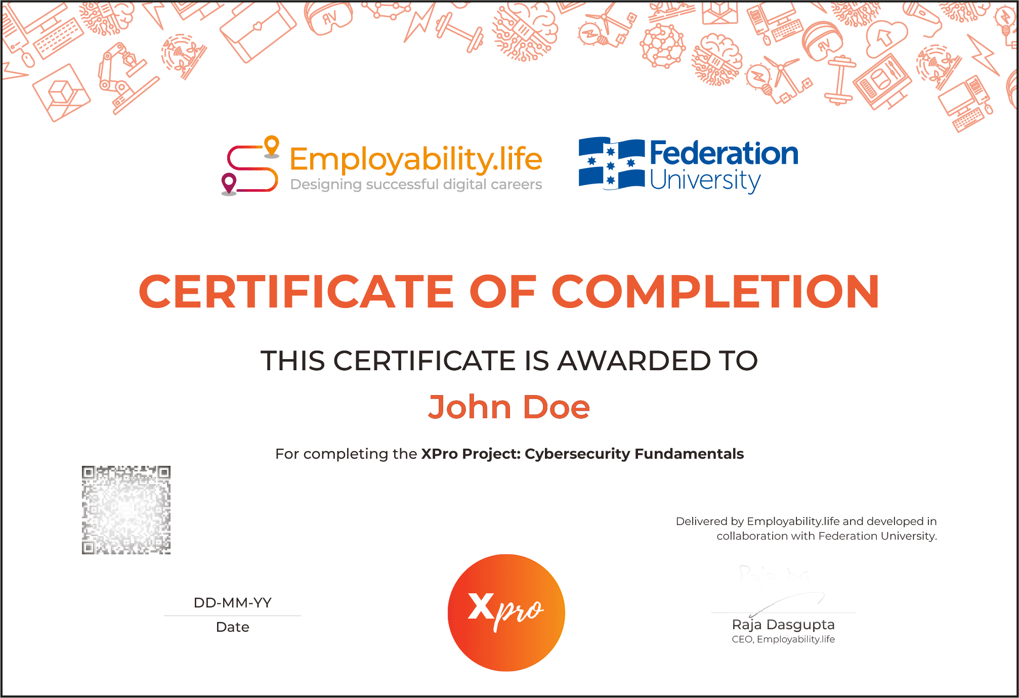 Completion certificate